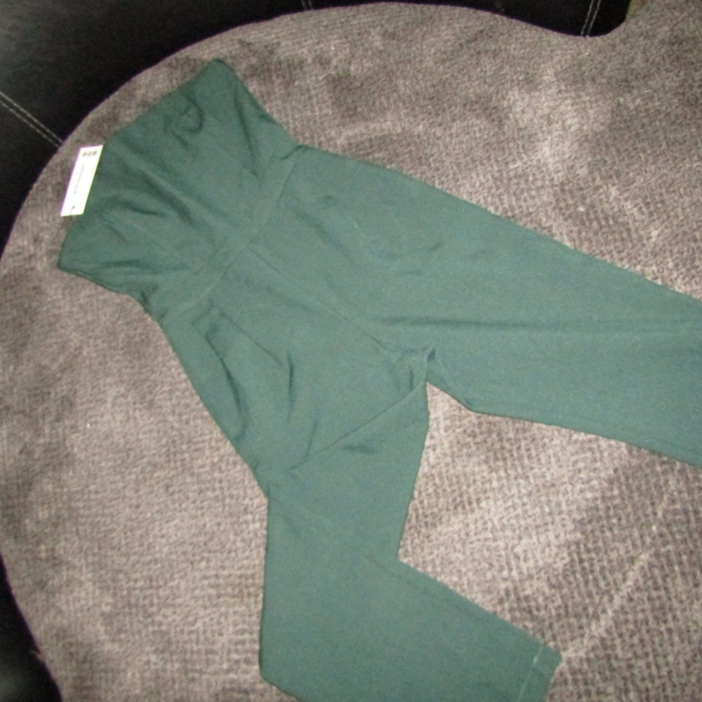 Green strapless jumpsuit
